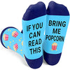 Funny Popcorn Socks for Men Who Love Popcorn, Novelty Popcorn Gifts, Men's Gag Gifts, Gifts for Popcorn Lovers, Funny Sayings If You Can Read This, Bring Me Popcorn Socks