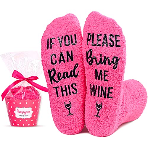 Ideal Gifts for Drinkers Funny Wine Gift for Women, Unique Wine Socks, Wine Lover Gift If You Can Read This