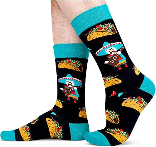 Men's Food Socks, Taco Socks, Mexican Theme Socks, Taco Gifts, Taco Lover Presents, Funny Gifts for Men, Taco Tuesday, Fathers Day Gifts, Taco Lovers Gift