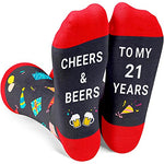 21th Birthday Gift for Him and Her, Unique Presents for 21-Year-Old Men Women, Funny Birthday Idea for Unisex Adult Crazy Silly 21th Birthday Socks