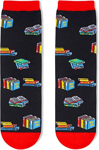 Funny Socks Crazy Socks Cool Socks Silly Socks for Women Teen Girls, Book Lovers Gifts for Students Book Gifts Reading Gifts, Book Socks