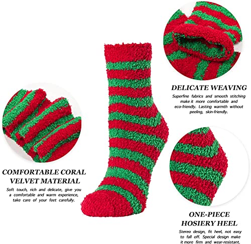 Women's Novelty Cozy Fuzzy Anti-Slip Fluffy Slipper Christmas Socks Gifts