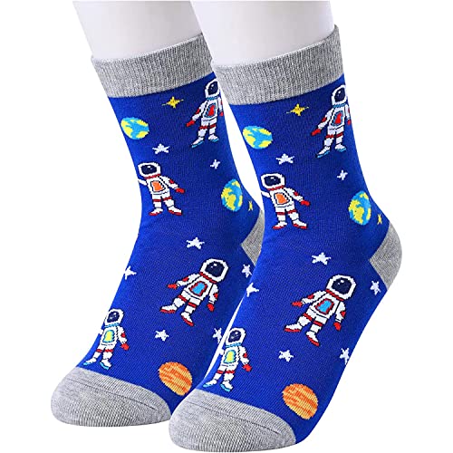 Funny Astronaut Socks for Boys, Novelty Astronaut Gifts For Astronaut Lovers, Children's Day Gift For Your Son, Gift For Brother, Funny Astronaut Socks for Kids, Gift for 4-7 Years Old Boys