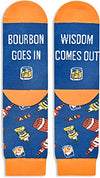 Bourbon Socks for Men Women,Funny Novelty Gifts for Bourbon and Whiskey Drinkers, Unisex Drinking Socks