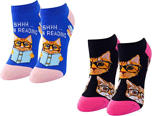 2 Pairs Women's Cat Socks Cat Gifts For Cat Lovers Mom Women