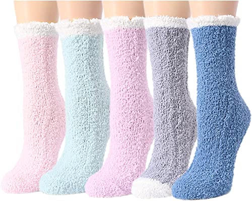 Non Slip Slipper Socks with Grippers, Fuzzy Anti-Slip Socks for Women Girls, Gifts for Womens