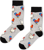 Men's Unique Gray Pop Chicken Socks Gifts for Chicken Lovers