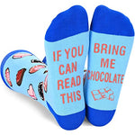 Funny Chocolate Socks for Women Who Love Chocolate, Novelty Chocolate Gifts, Women's Gag Gifts, Gifts for Chocolate Lovers, Funny Sayings If You Can Read This, Bring Me Chocolate Socks