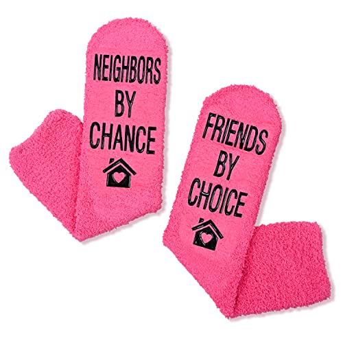 Women's Funny Best Fuzzy Fluffy Neighbor Socks With Funny Saying