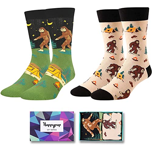 Funny Socks, Crazy Socks, Sasquatch Socks, Bigfoot Gifts, Unique Big Foot Sasquatch Gifts for Men, Sasquatch Gifts