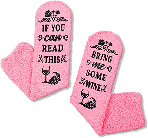 Wine Lover Gift Unique Wine Socks Funny Wine Gift for Women, Ideal Gifts for Wine Lovers and Drinkers, Fuzzy Socks