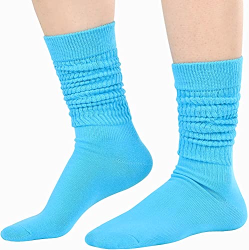 5 Pairs Fun Cute Colorful Slouch Socks for Women Girls, Cotton Long High Tube Socks, Scrunch Socks Women, Fashion Vintage 80s Gifts, 90s Gifts