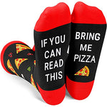 Funny Pizza Socks for Men Who Love Pizza, Novelty Pizza Gifts, Men's Gag Gifts, Gifts for Pizza Lovers, Funny Sayings If You Can Read This, Bring Me Pizza Socks