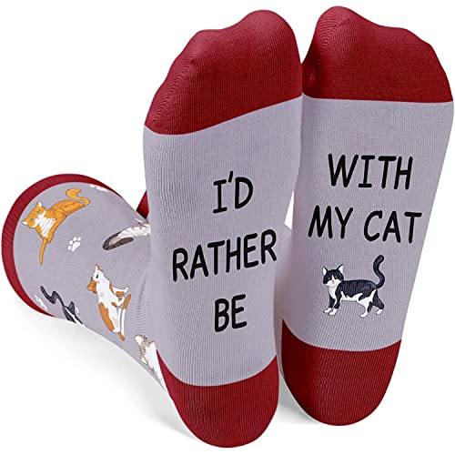 Funny Cat Gifts for Cat Lovers Cat Lover Gifts, Novelty Cat Socks Crazy Silly Fun Socks for Women Men