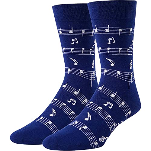 Music Note Socks for Men, Piano Gift for Music Producers, Music Composers and Music Teachers, Fun Novelty Musical Gift for Music Lovers